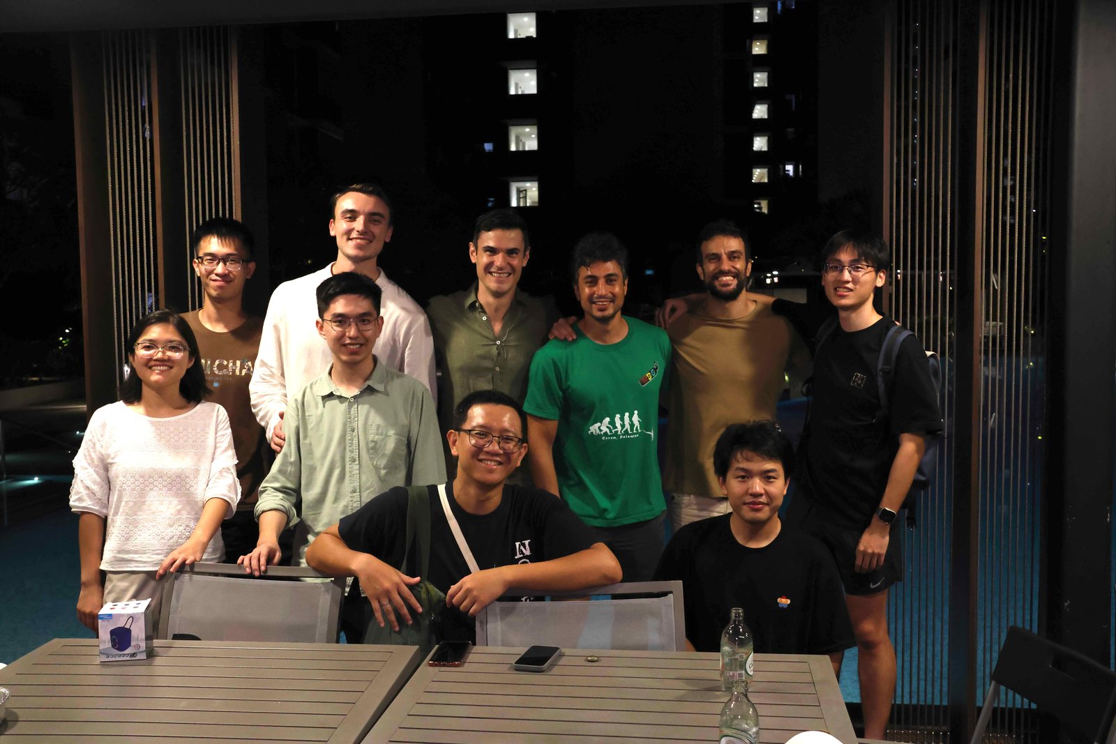 Luca Dal Zilio at a dinner with his research group