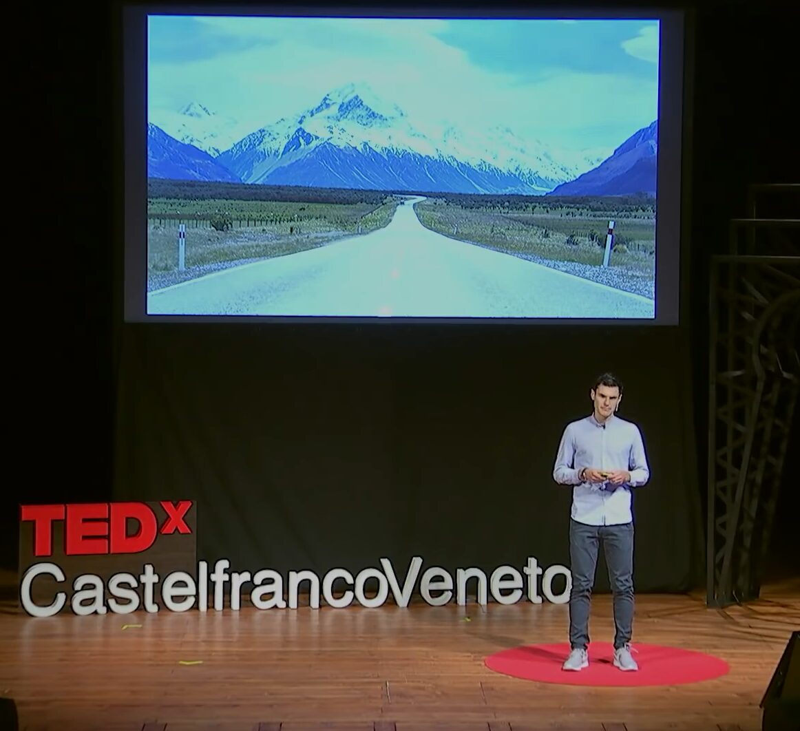 Luca Dal Zilio speaking at a TEDx event